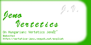 jeno vertetics business card